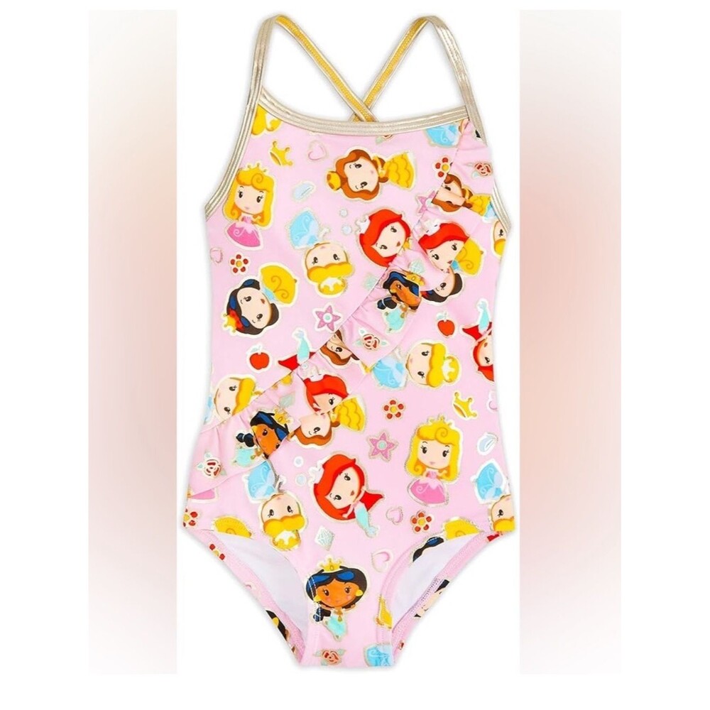 Disney Store Princess Swimsuit One Piece Size 9/10 Ruffle